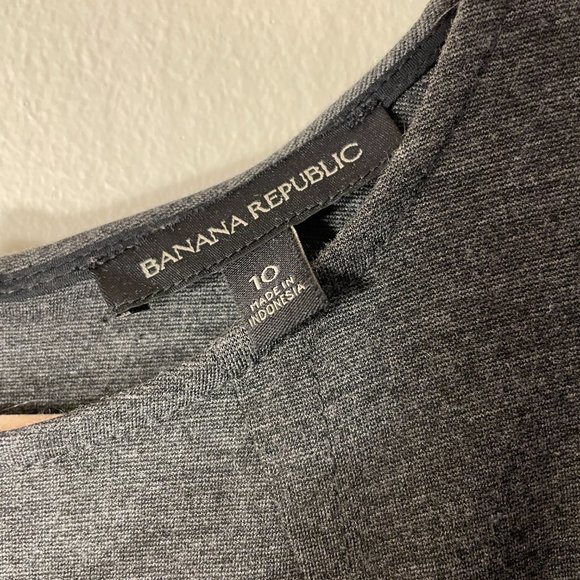 🔥 Banana Republic | Gray Ponte Knit Cap Sleeve Sheath Dress 10 - Picture 7 of 9